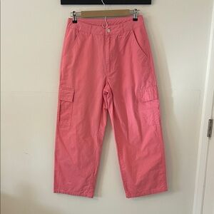 Pink cargo style pants